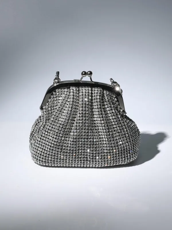 Mairead Shell Clutch In Silver sold by Mew Mews