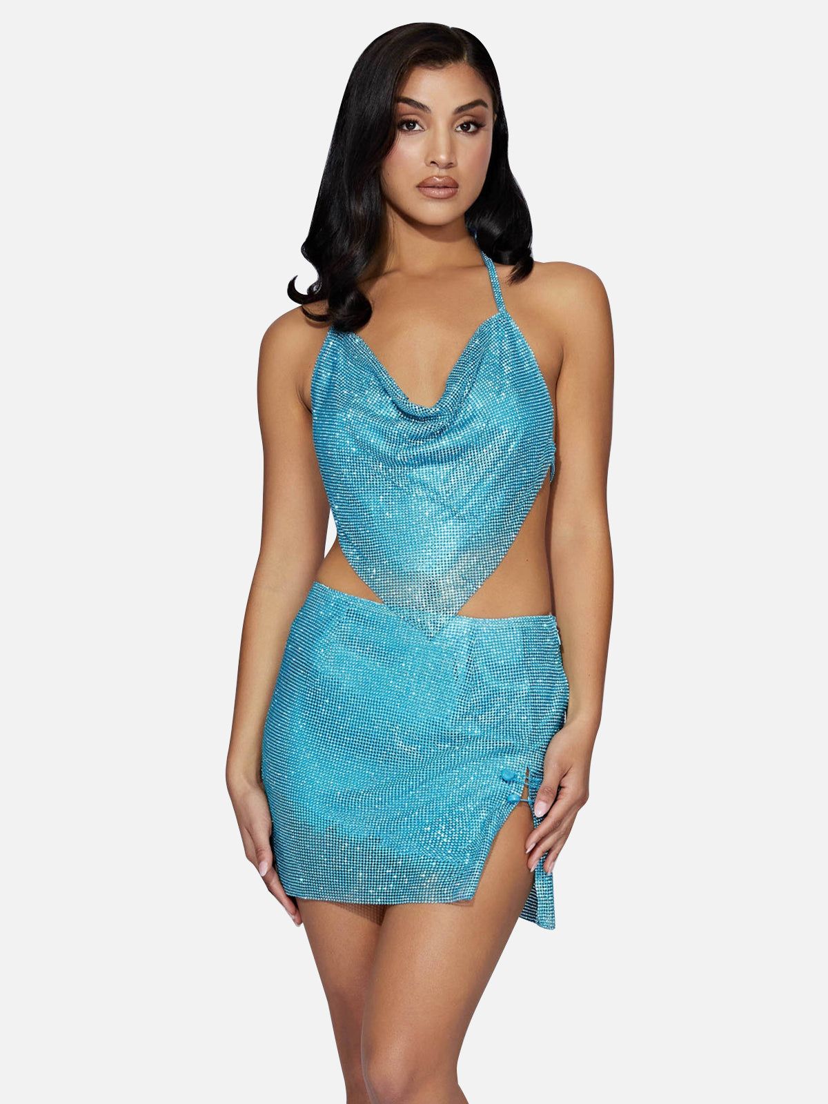 Denise Chainmail Set In Blue sold by Mew Mews