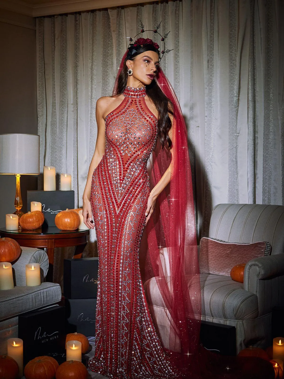 Liberato Glitter Mesh Veil sold by Mew Mews product image thumbnail 3