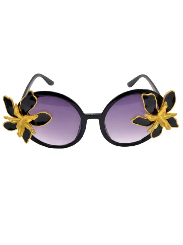 Evetta Gold Flower Glasses sold by Mew Mews