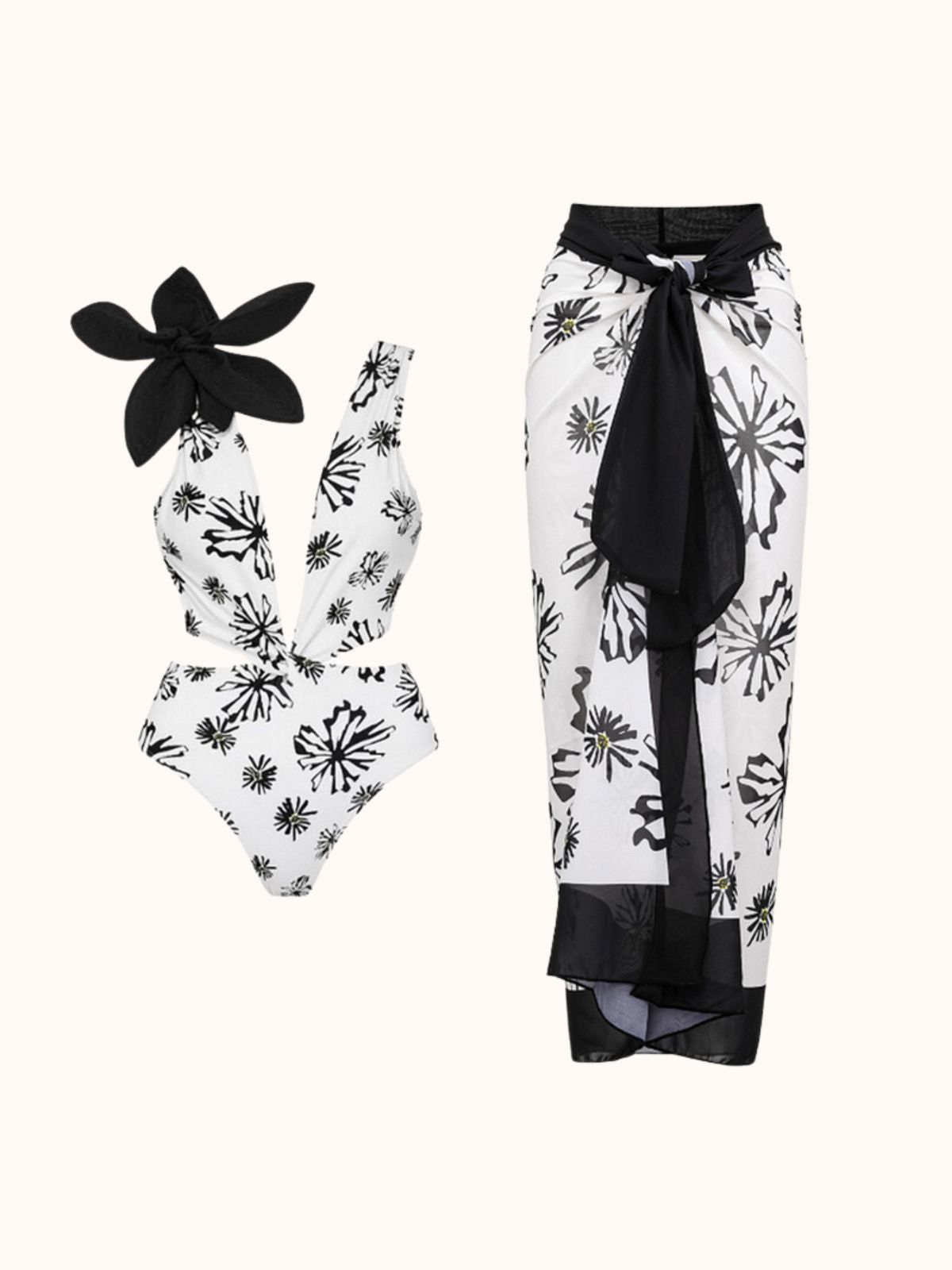Aurea Flower Cutout Swimwear Two Piece Set sold by Mew Mews