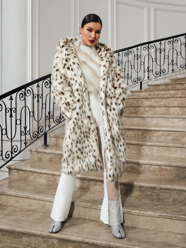 Talvi Leopard Faux Fur Hooded Coat sold by Mew Mews