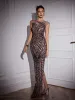 Eirian Printed Rhinestone Maxi Dress sold by Mew Mews
