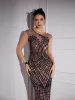 Eirian Printed Rhinestone Maxi Dress sold by Mew Mews