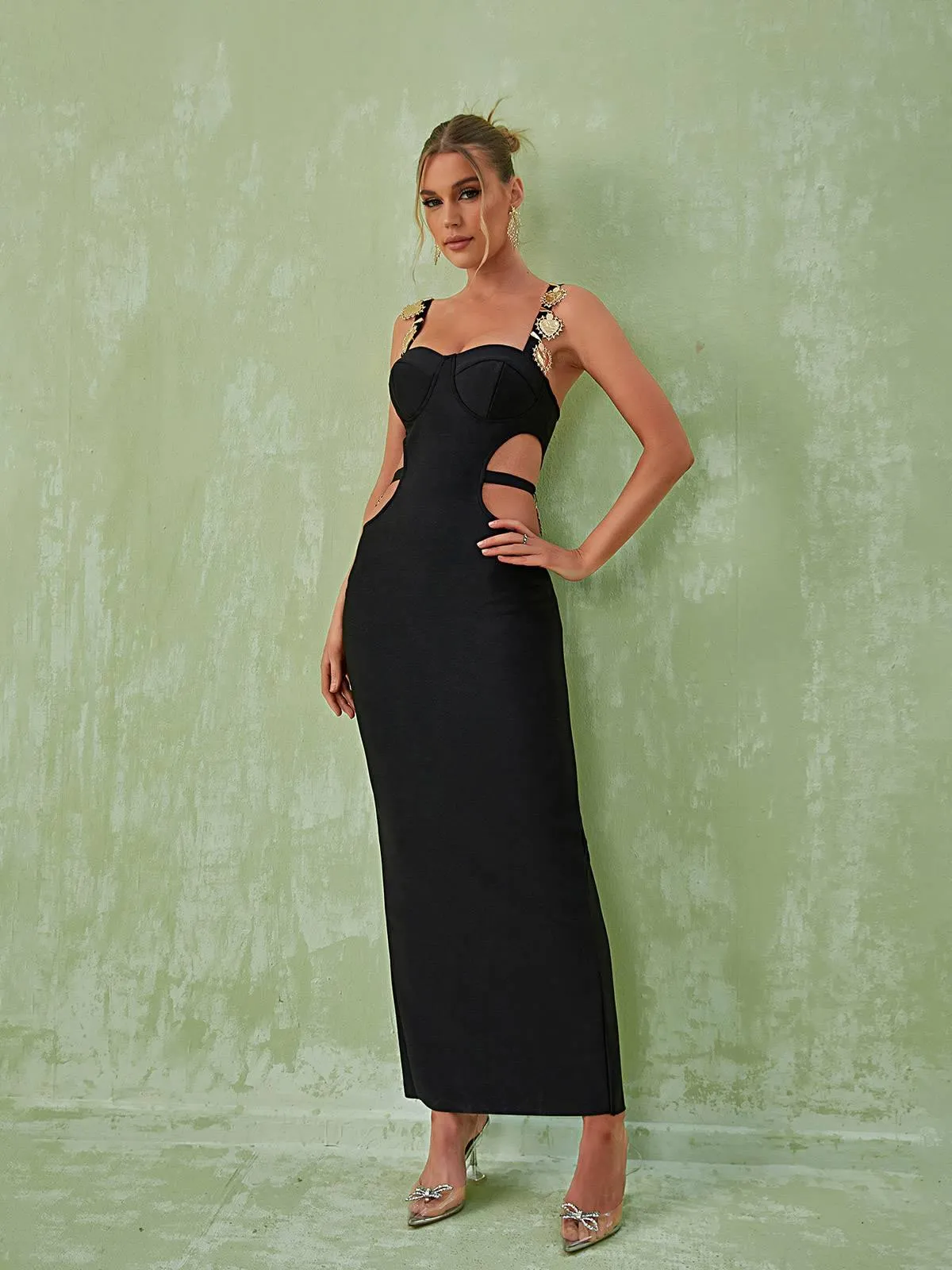 Margaux Embellished Cutout Maxi Dress In Black sold by Mew Mews product image thumbnail 3