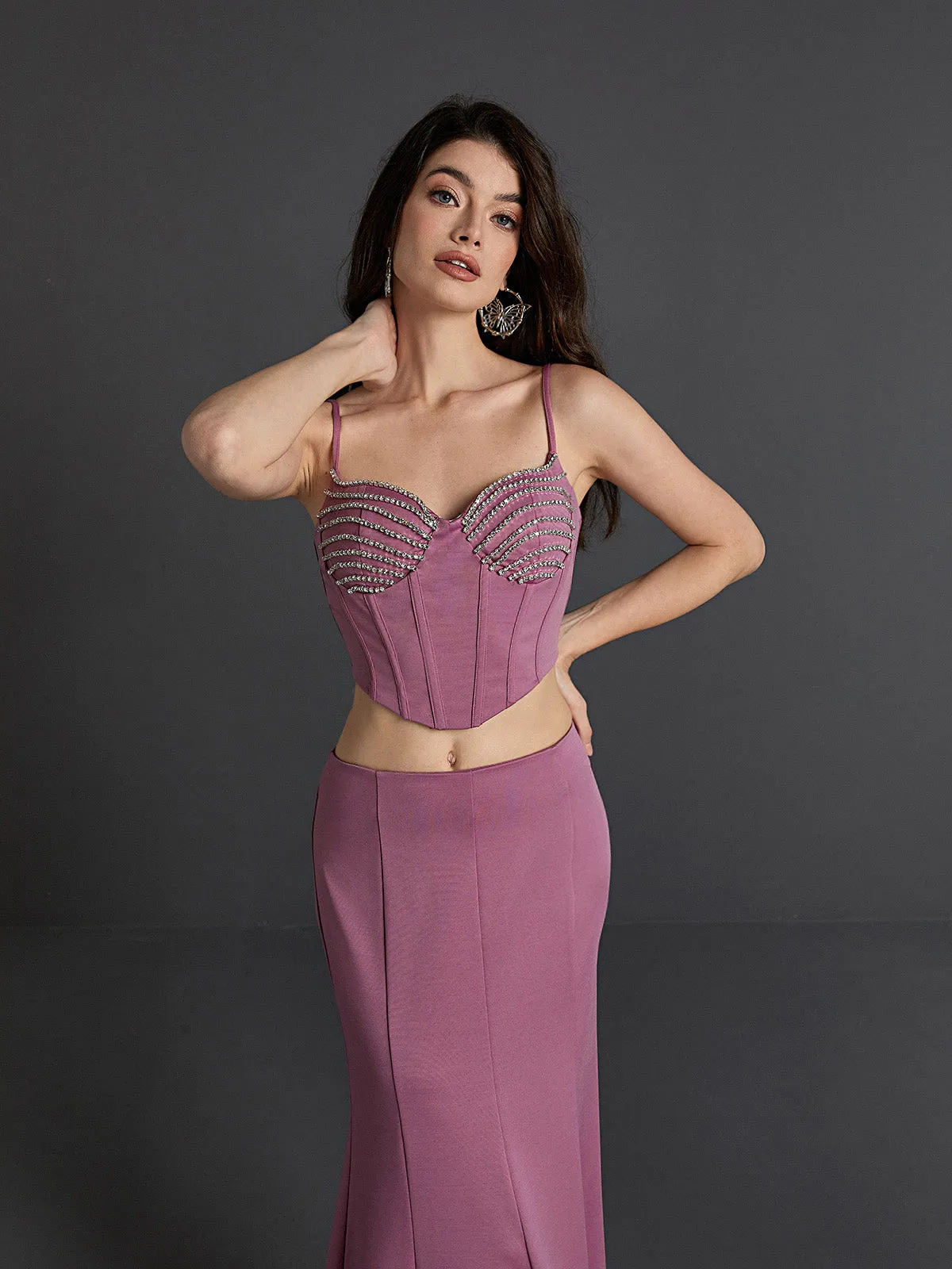 Maryann Embellished Skirt Set In Purple sold by Mew Mews product image thumbnail 4