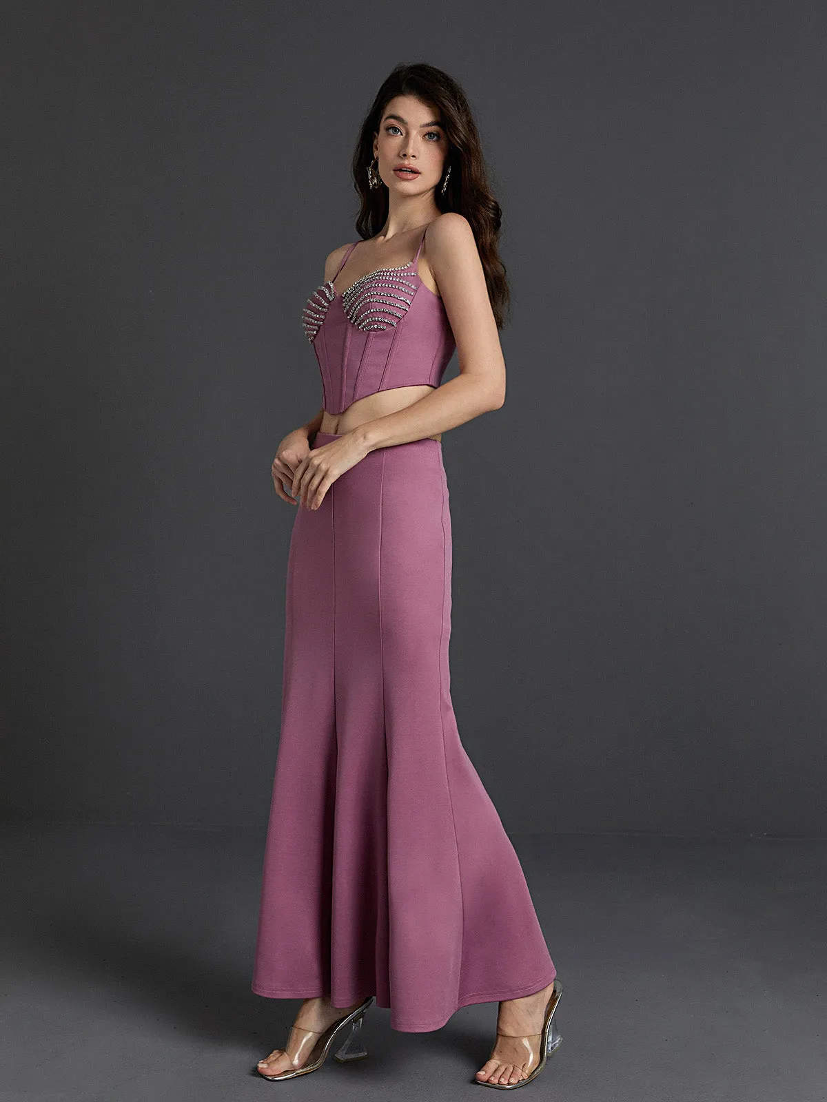 Maryann Embellished Skirt Set In Purple sold by Mew Mews product image thumbnail 5