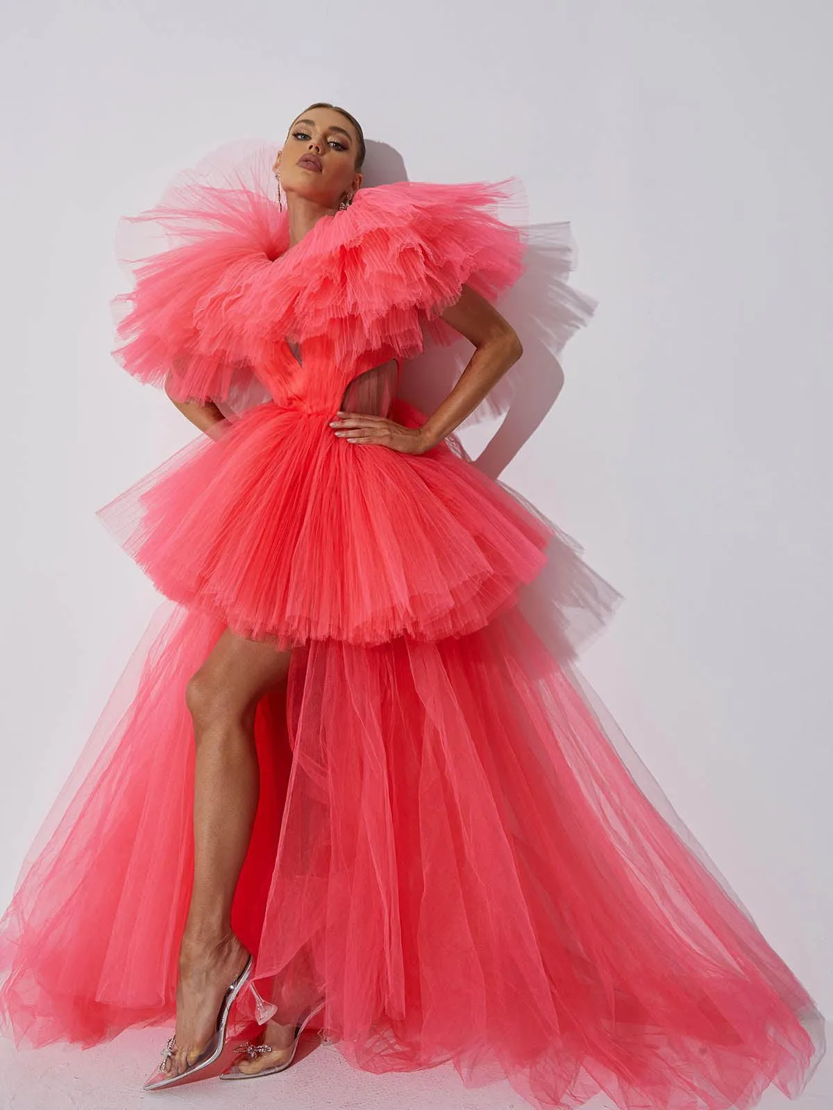 Bibi Plunge Cutout Tulle Dress sold by Mew Mews product image thumbnail 3