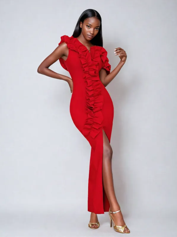 Shirina One Shoulder Ruched Bandage Dress sold by Mew Mews