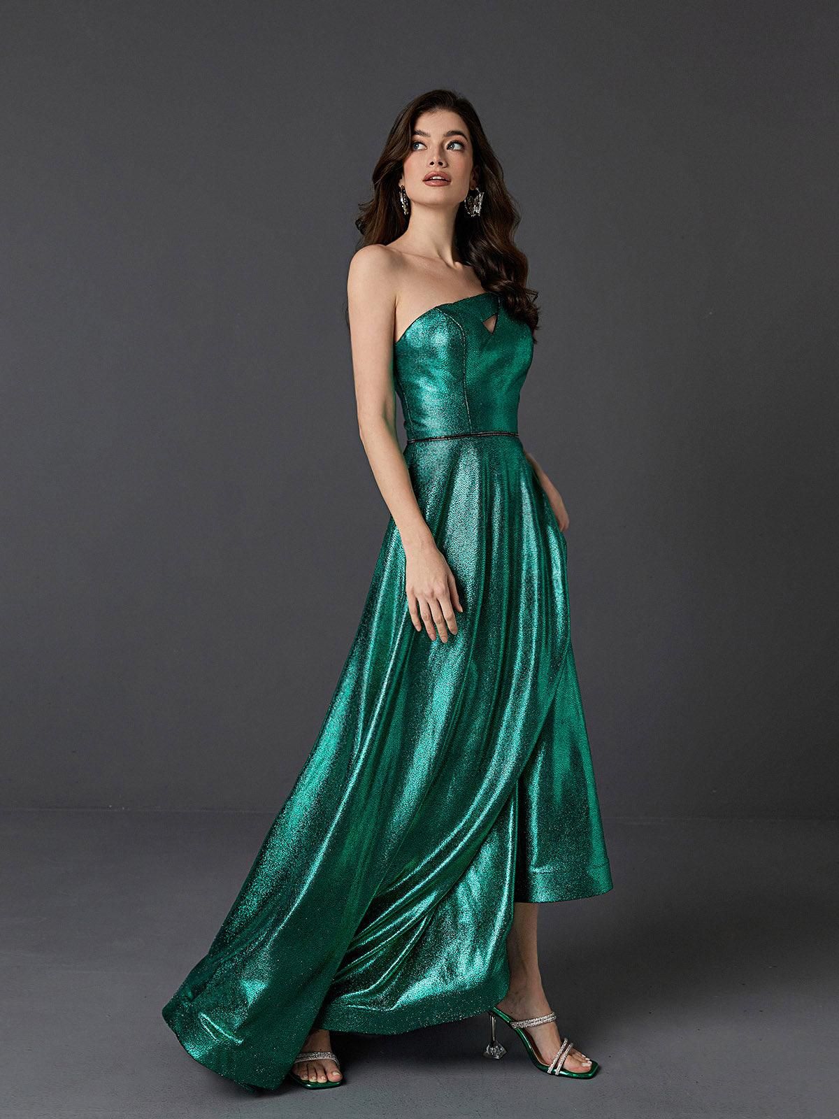 Dulcinea One Shoulder Satin Maxi Dress sold by Mew Mews product image thumbnail 5