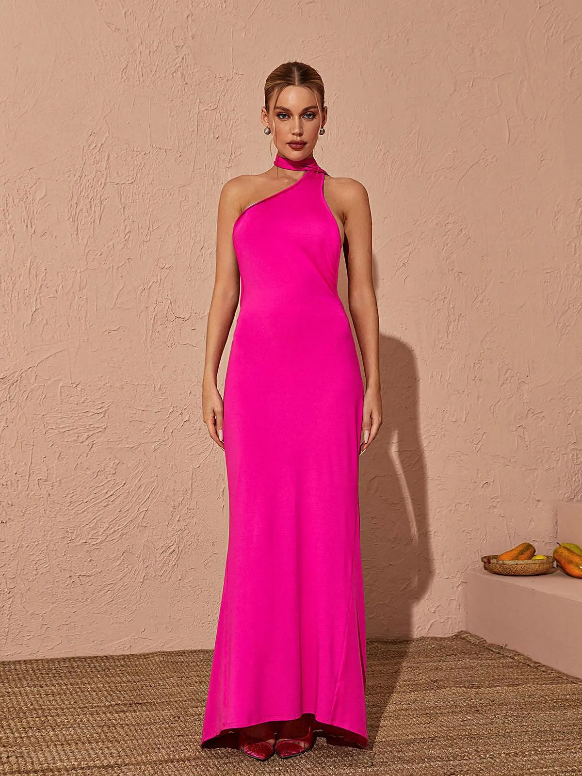 Toula Backless Maxi Dress In Hot Pink sold by Mew Mews product image thumbnail 3