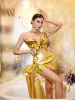 Sable Ruched Draped Metallic Skirt sold by Mew Mews