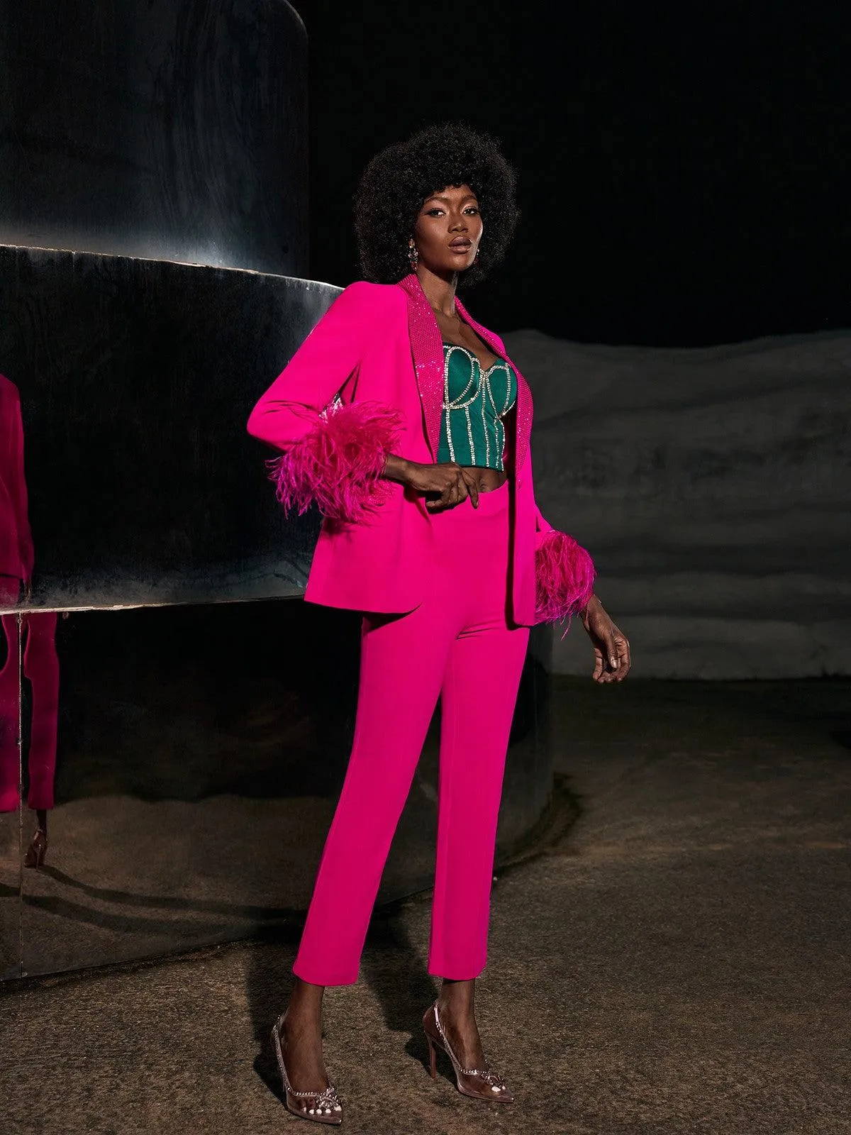 Viola Rhinestone Feather Blazer sold by Mew Mews product image thumbnail 5