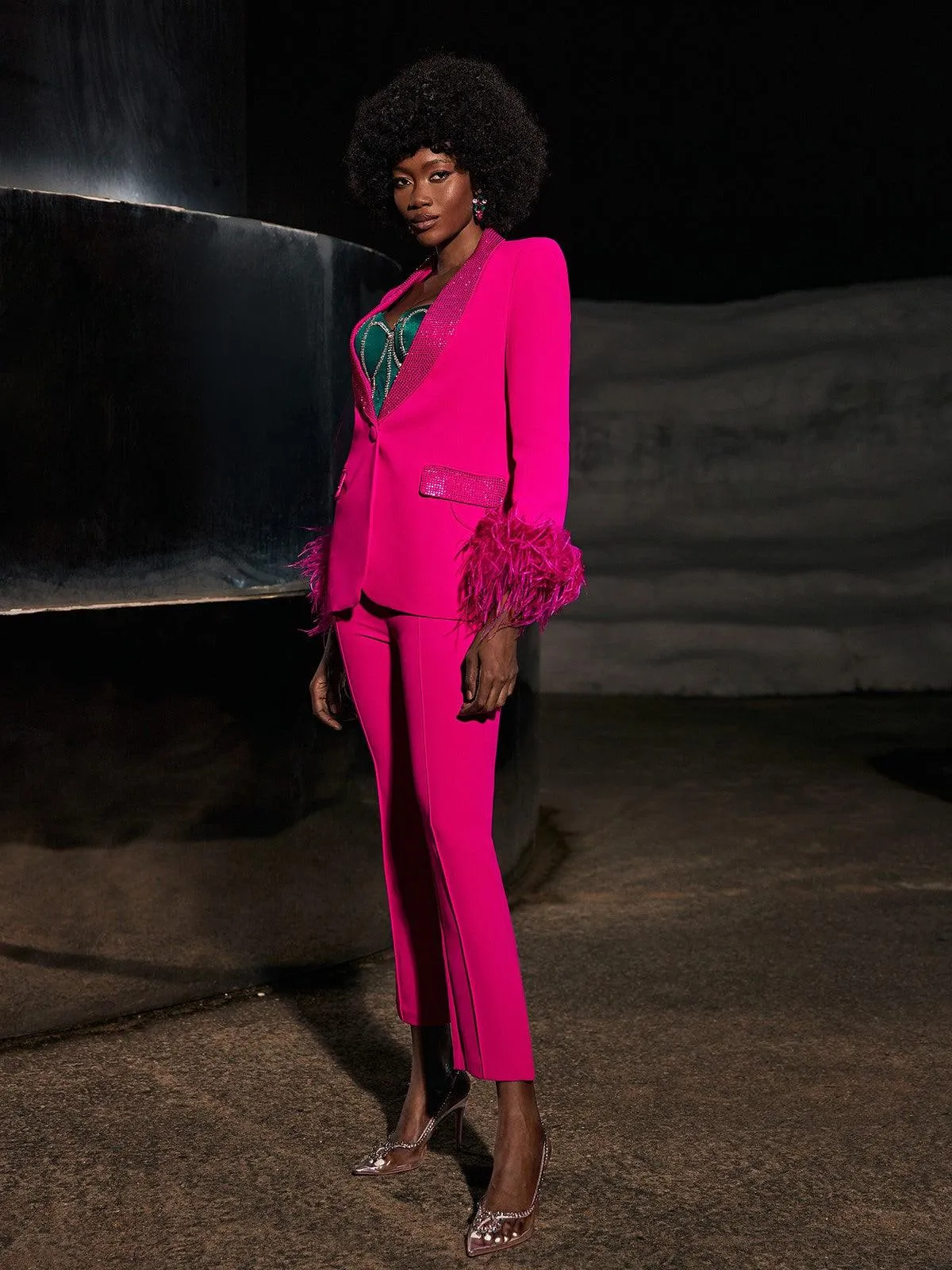 Viola Rhinestone Feather Blazer sold by Mew Mews product image thumbnail 2