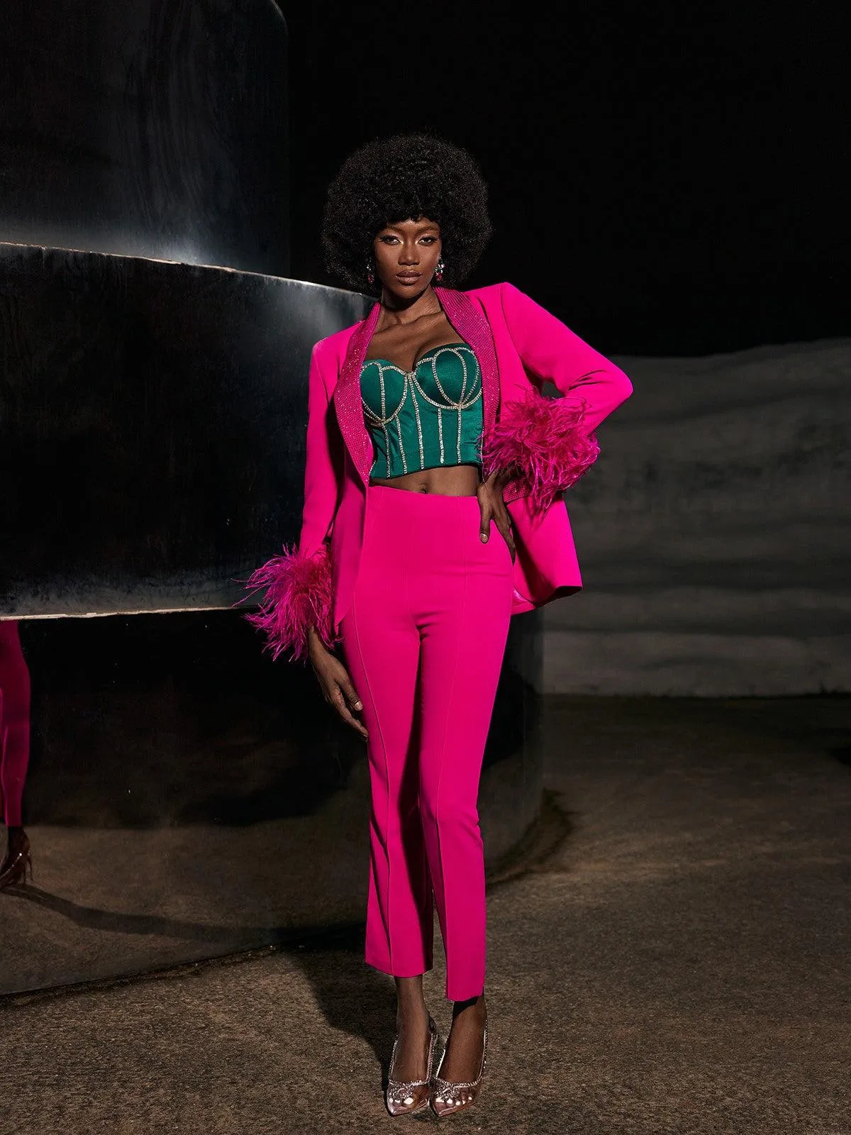 Viola Rhinestone Feather Blazer sold by Mew Mews product image thumbnail 4