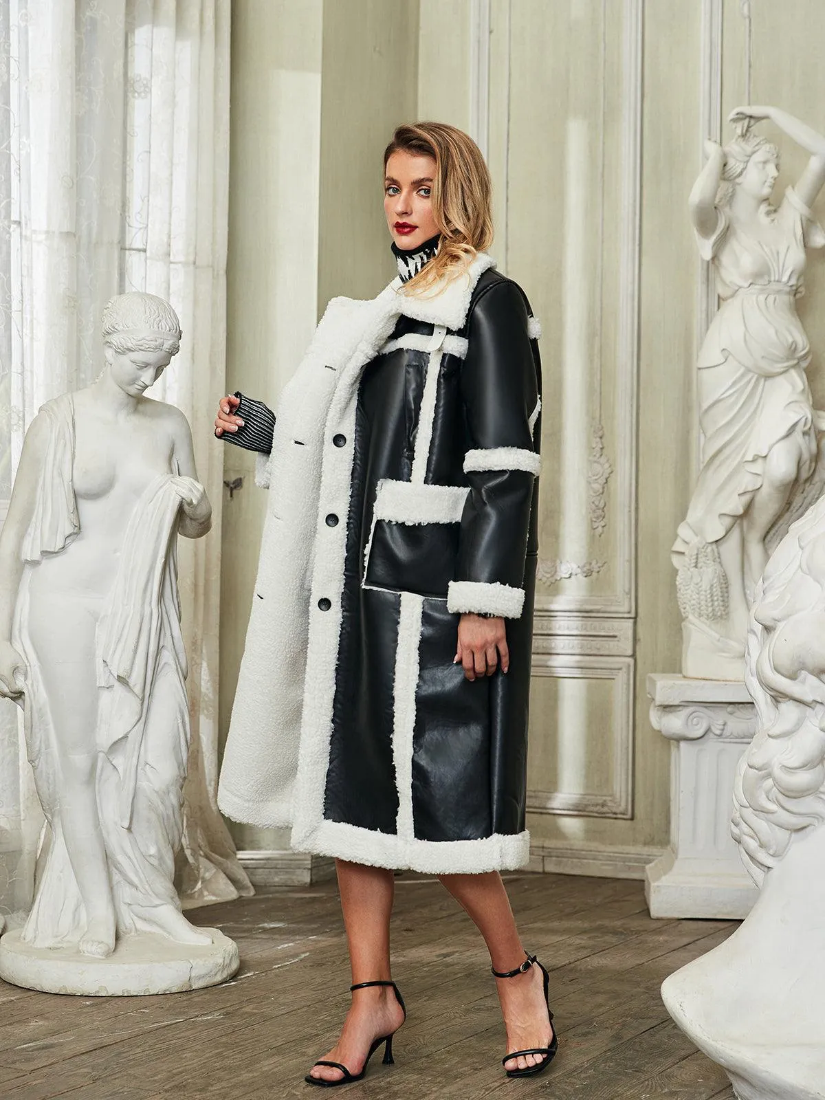 Ida Faux Fur Leather Coat sold by Mew Mews product image thumbnail 2