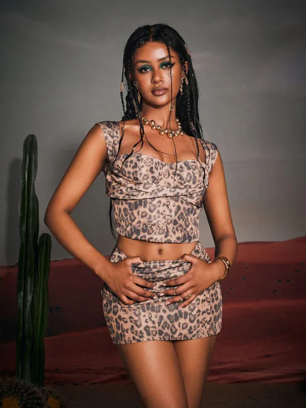 Desmond Leopard Skirt Set sold by Mew Mews