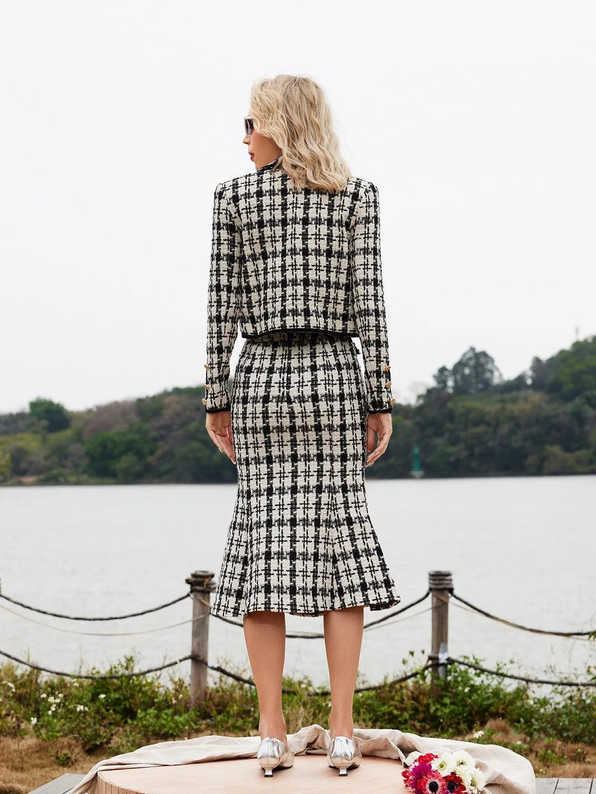 Esra Houndstooth Skirt Three Piece Set sold by Mew Mews product image thumbnail 5