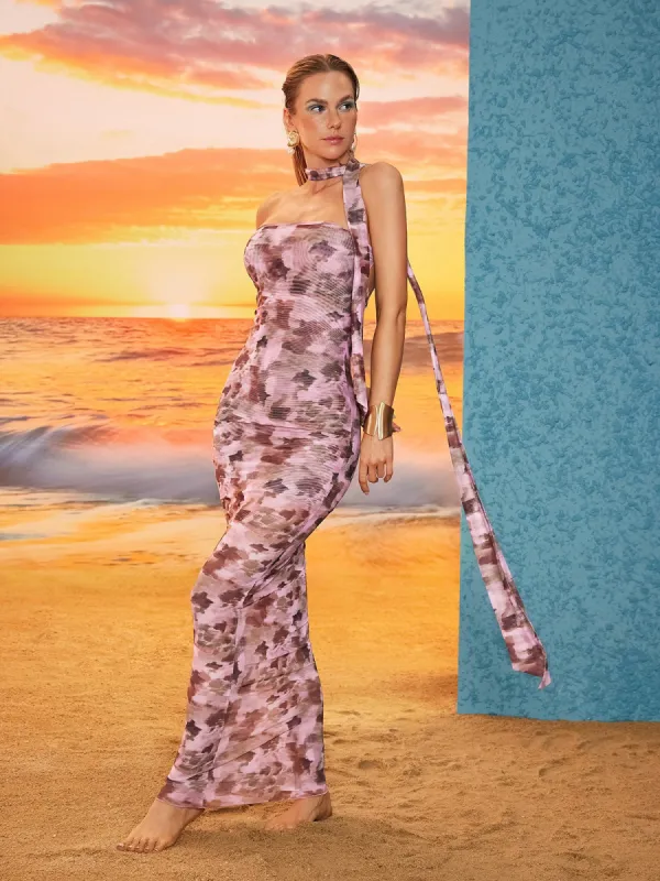 Enea Leopard Printed Cutout Maxi Dress sold by Mew Mews