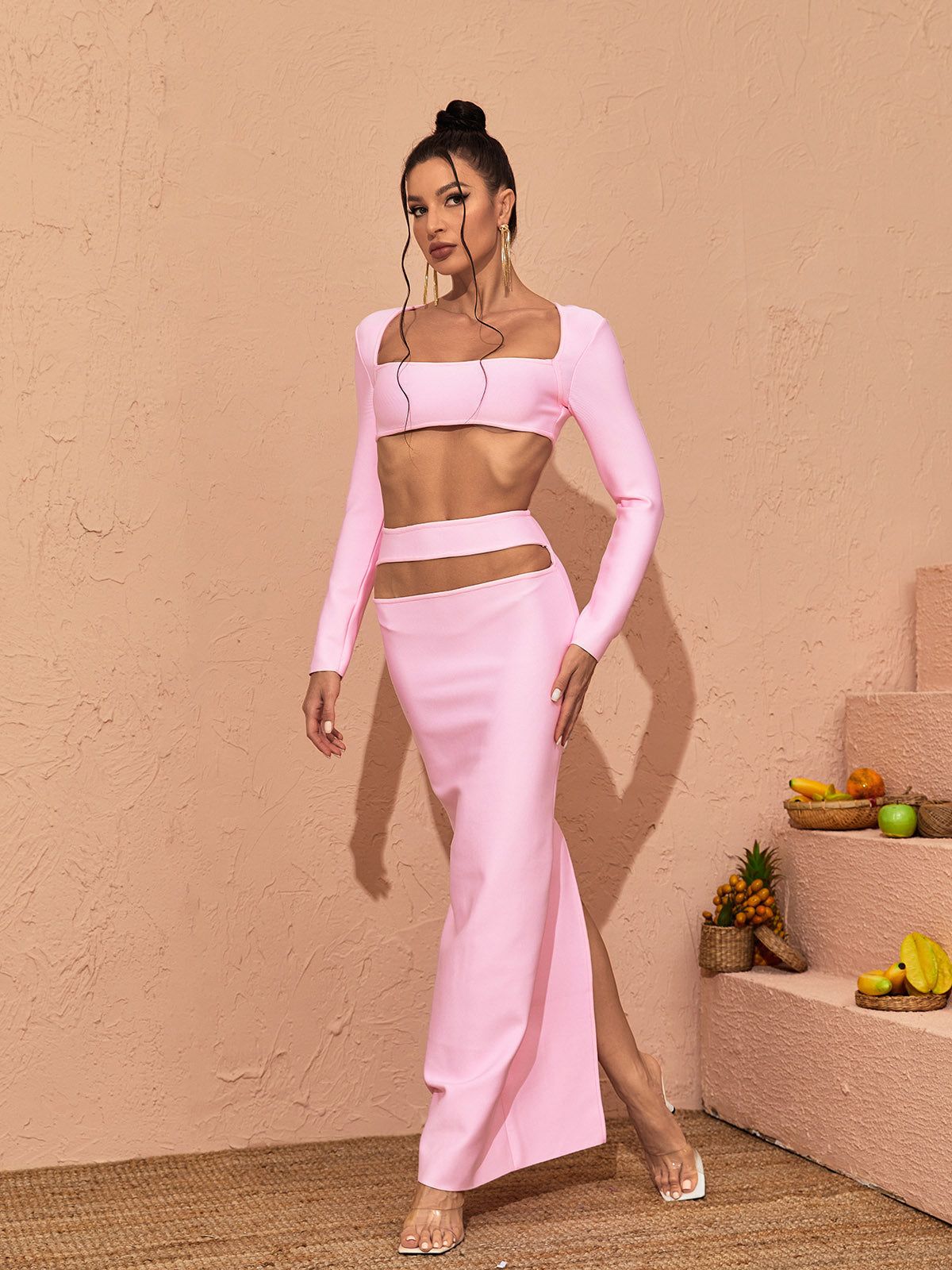 Kynlee Cutout Bandage Set In Pink sold by Mew Mews product image thumbnail 4