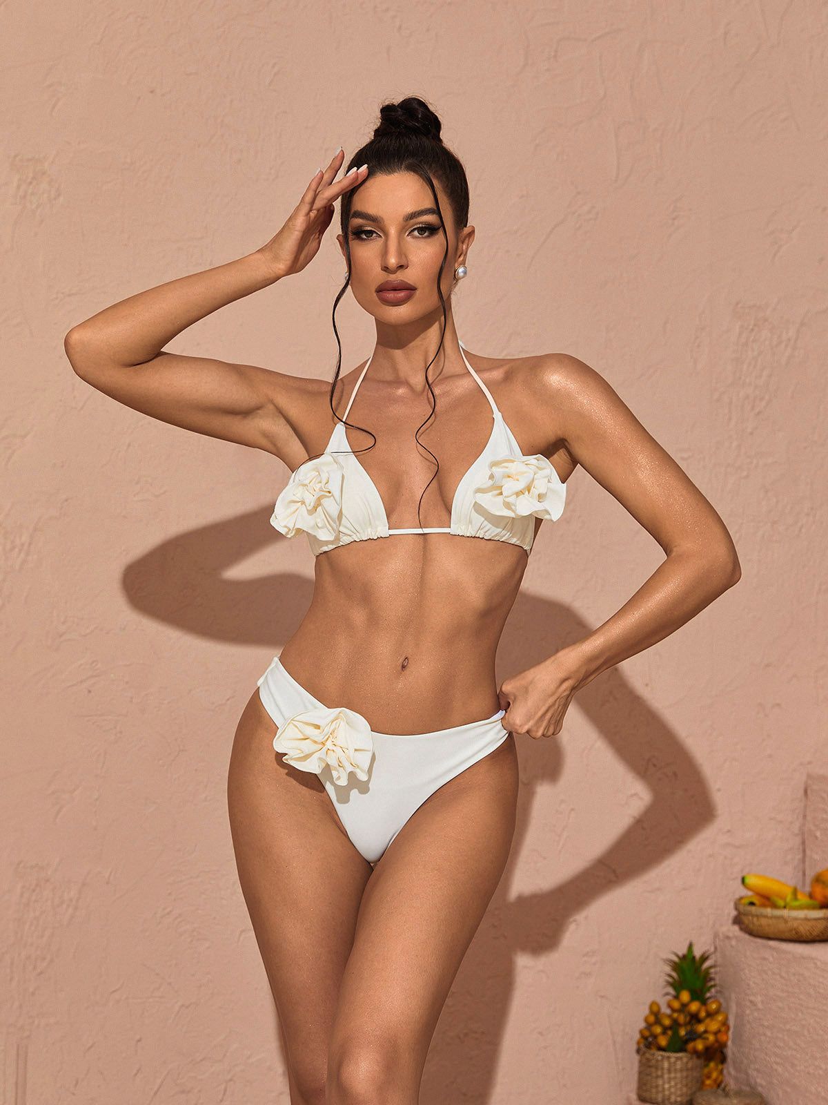 Chaya Flower Embellished Bikini Two Piece Set sold by Mew Mews product image thumbnail 2