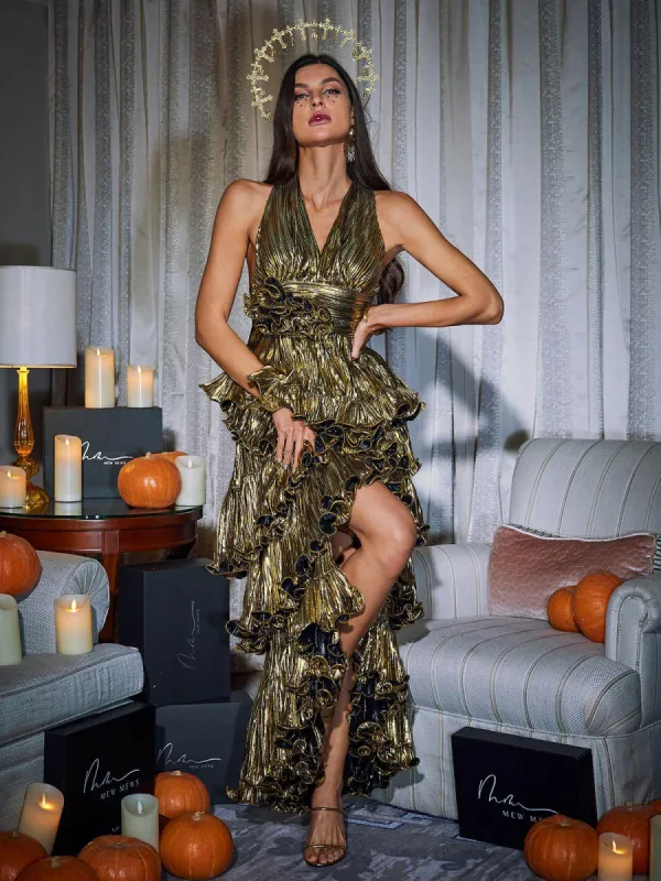 Hirst V Neck Ruched Midi Dress sold by Mew Mews