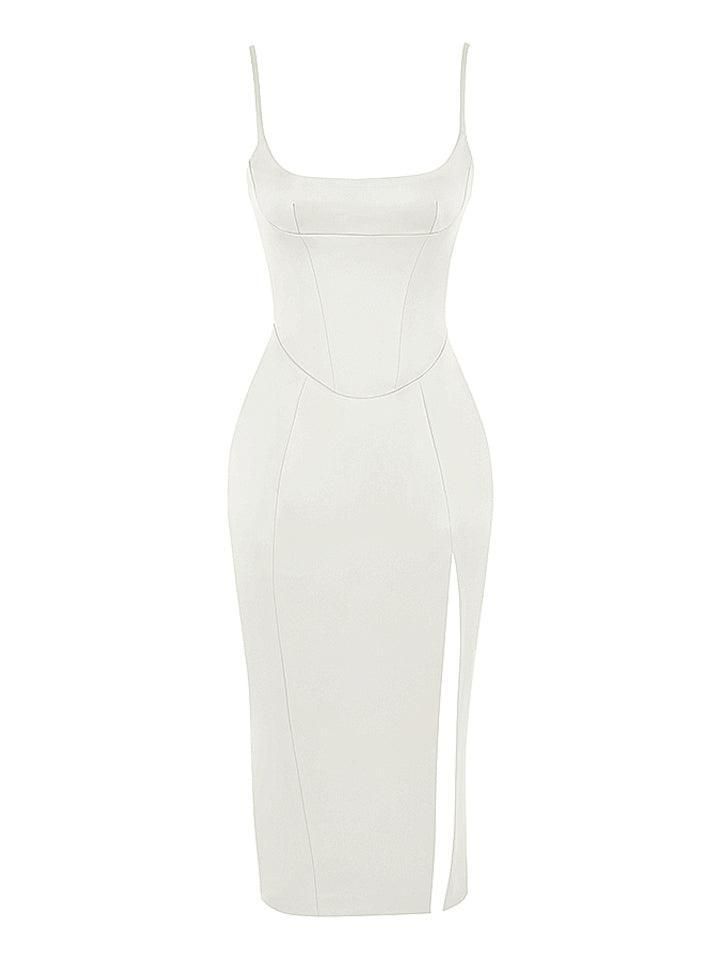 Annie Satin Midi Dress In Ivory sold by Mew Mews product image thumbnail 7