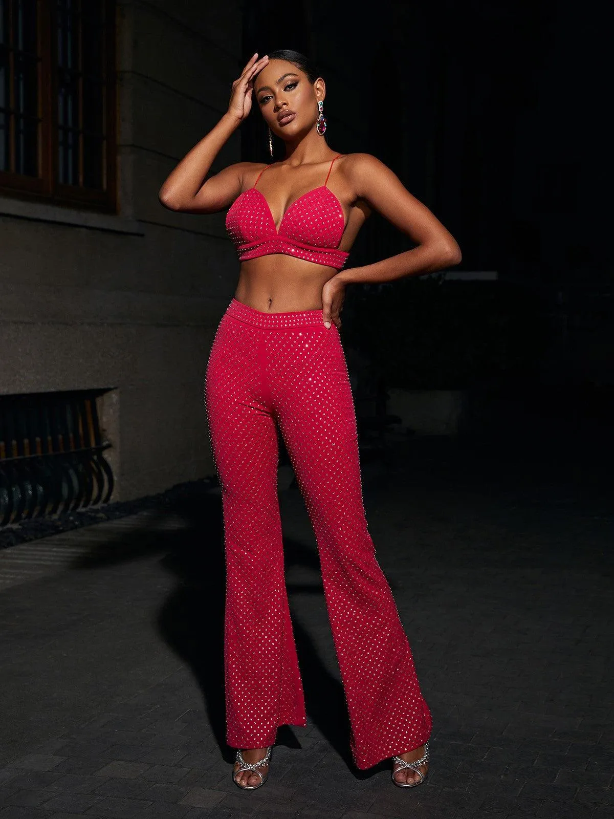 Whitley Embellished Blazer Three Piece Set In Hot Pink sold by Mew Mews product image thumbnail 5