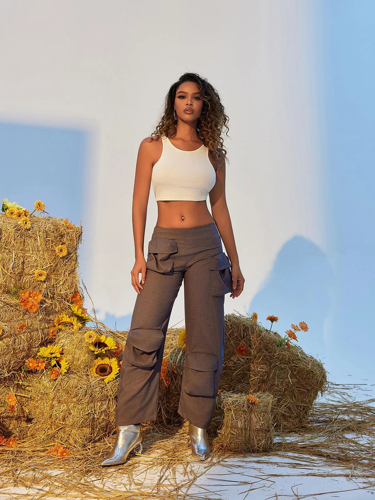 Leica Pockets Embellished Cargo Pants sold by Mew Mews product image thumbnail 3