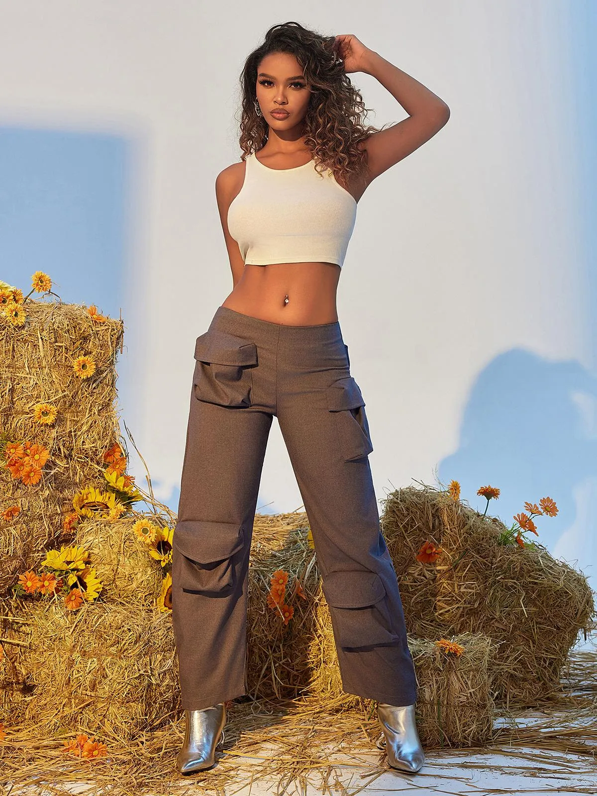 Leica Pockets Embellished Cargo Pants sold by Mew Mews product image thumbnail 2