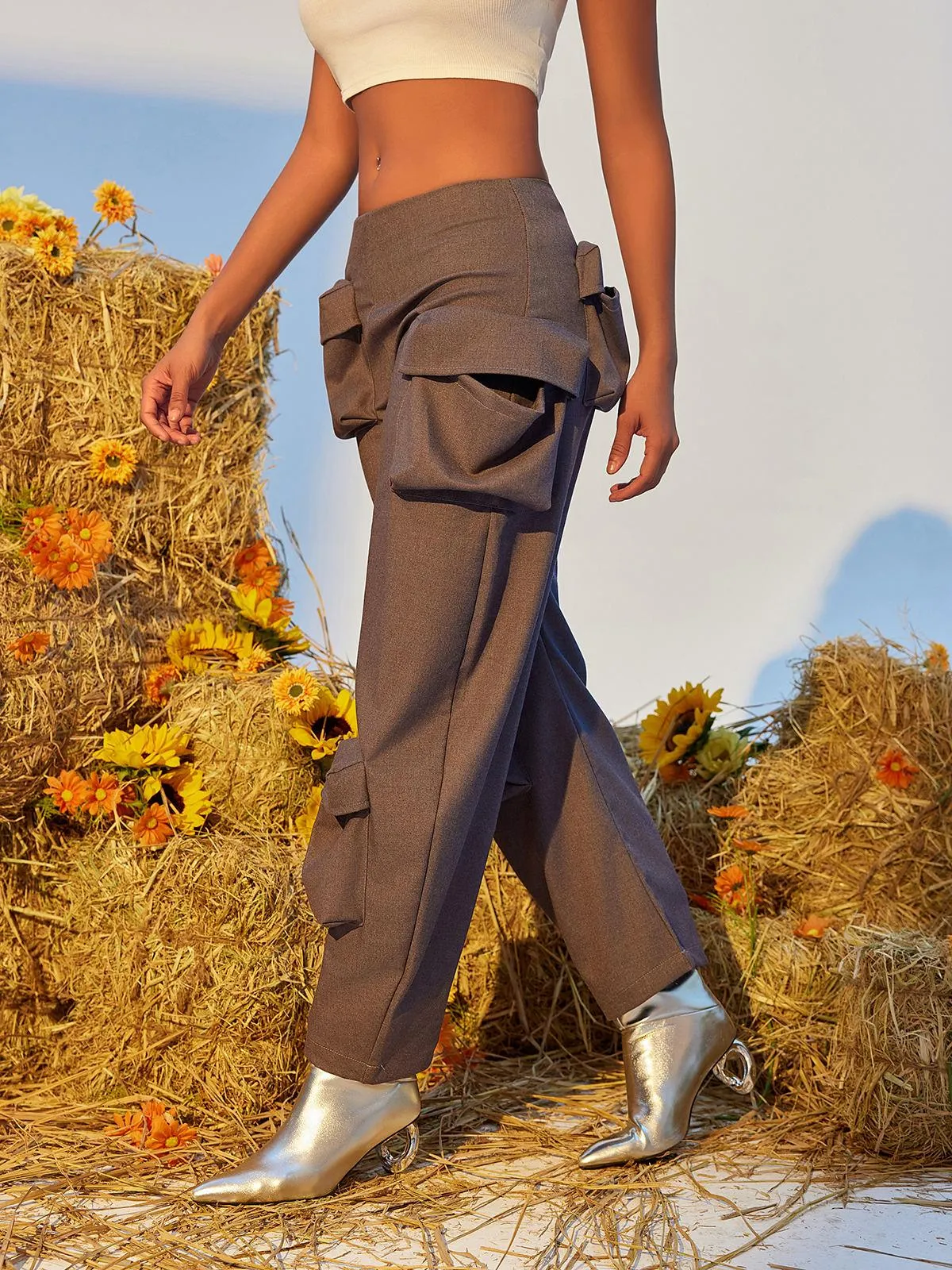 Leica Pockets Embellished Cargo Pants sold by Mew Mews product image thumbnail 5