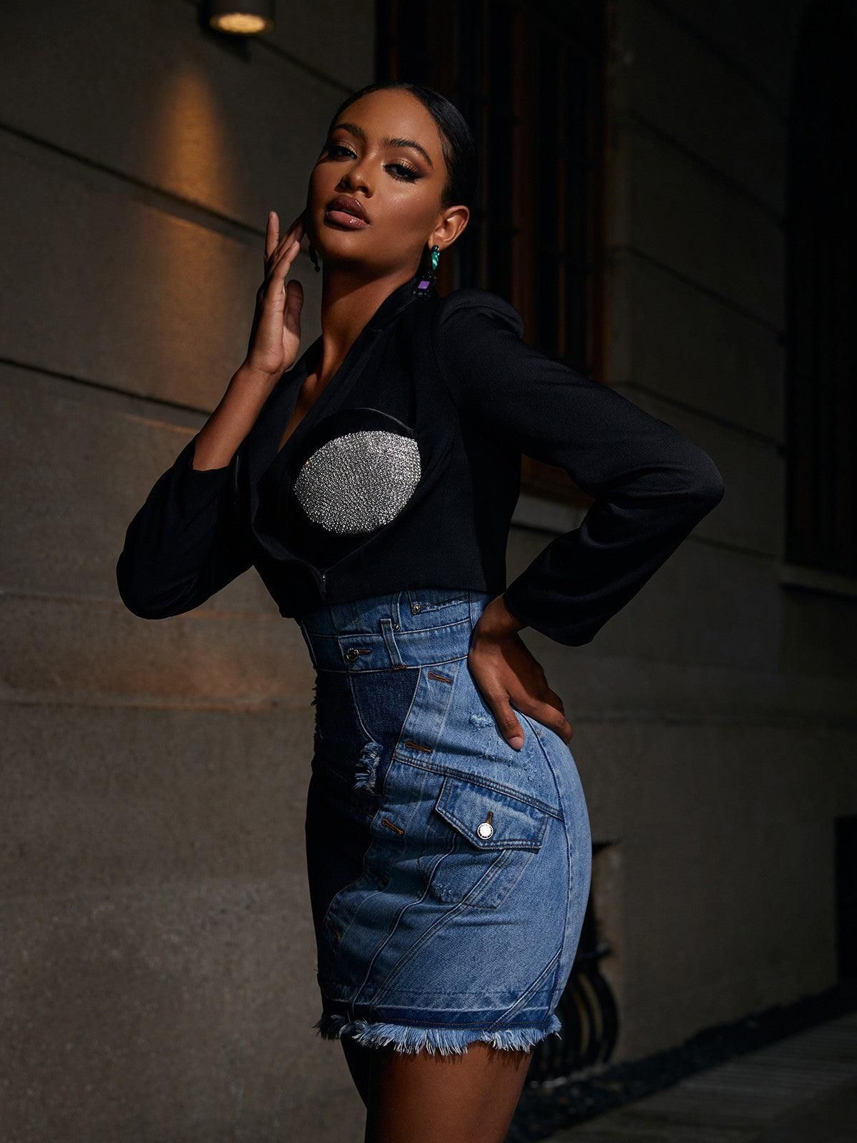 Atria Crystal Embellished Blazer sold by Mew Mews product image thumbnail 4