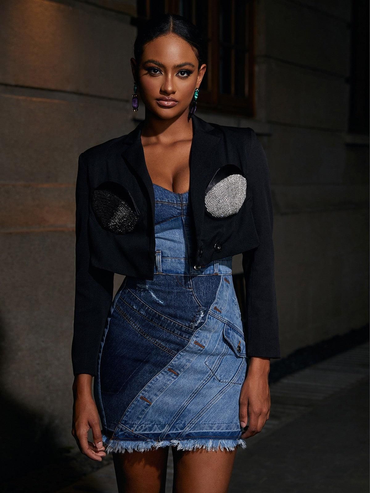 Atria Crystal Embellished Blazer sold by Mew Mews product image thumbnail 3