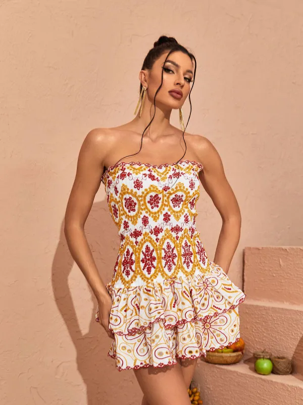 Judson Strapless Ruffle Mini Dress sold by Mew Mews