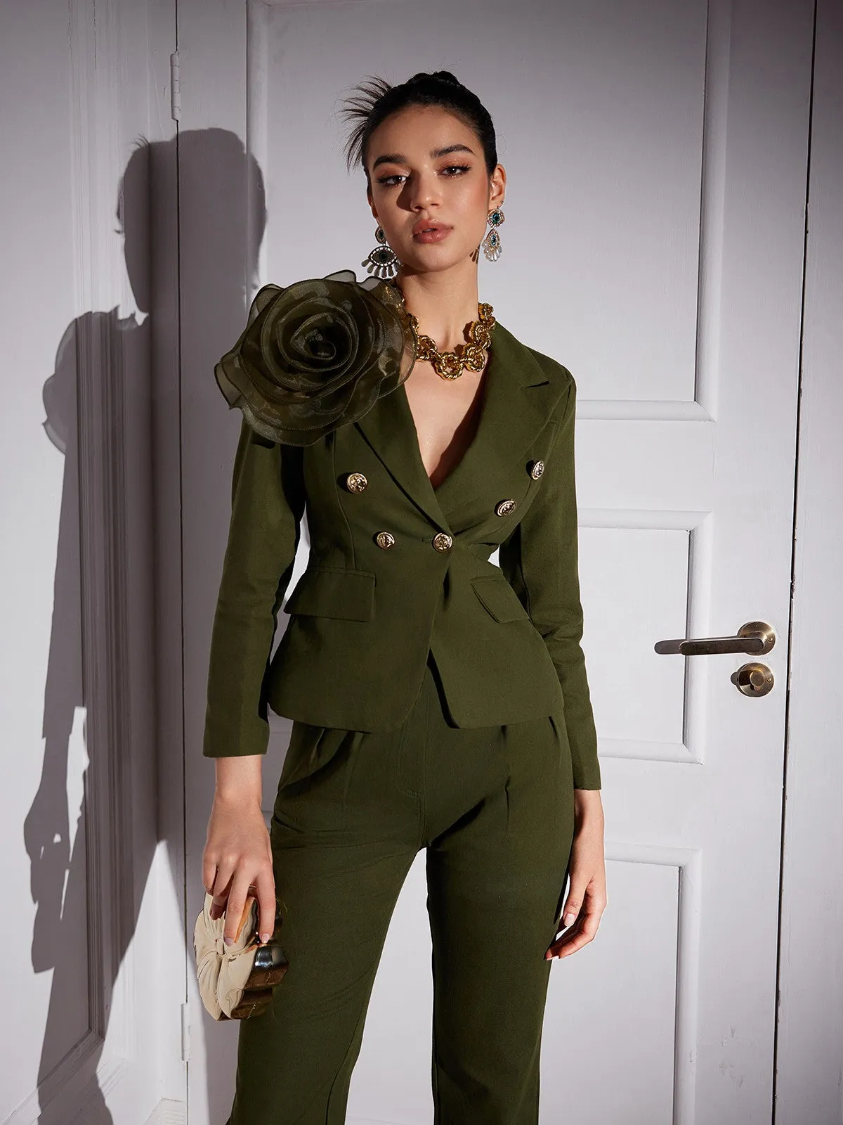 Halcyon Tulle Flower Button Blazer Set sold by Mew Mews product image thumbnail 4