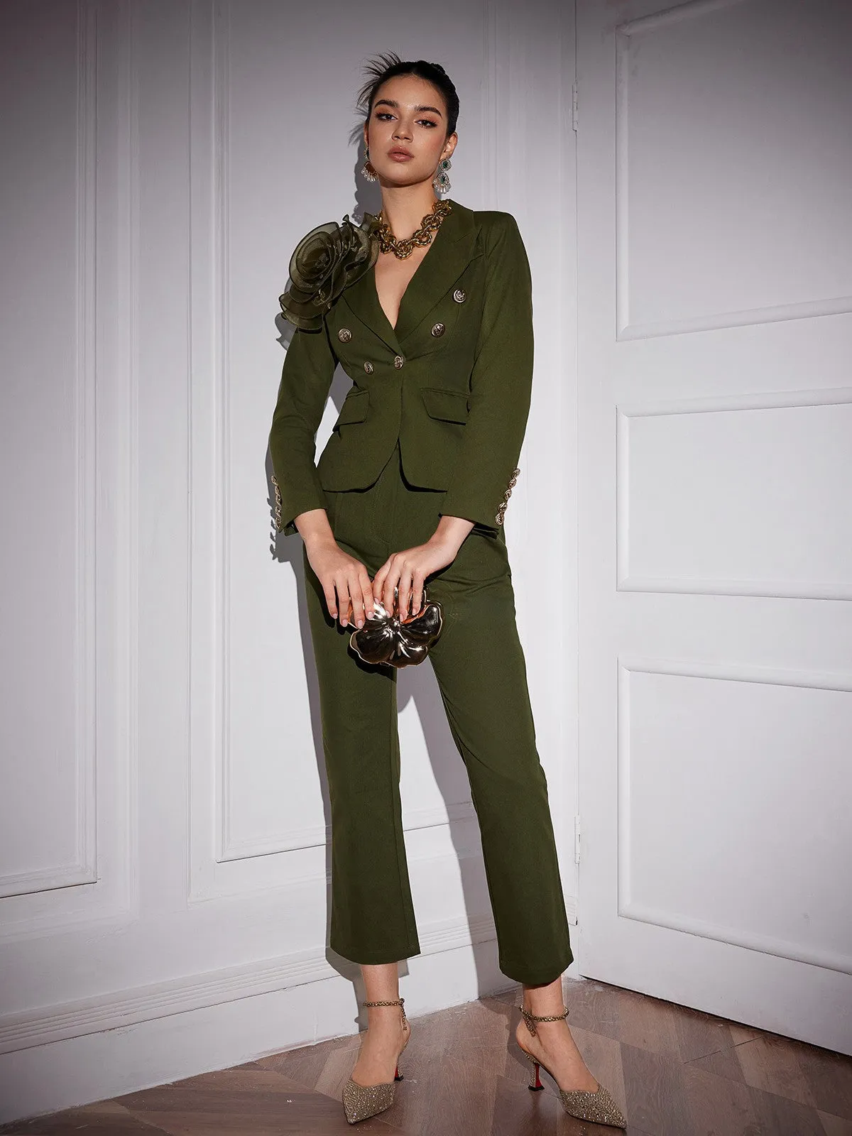 Halcyon Tulle Flower Button Blazer Set sold by Mew Mews