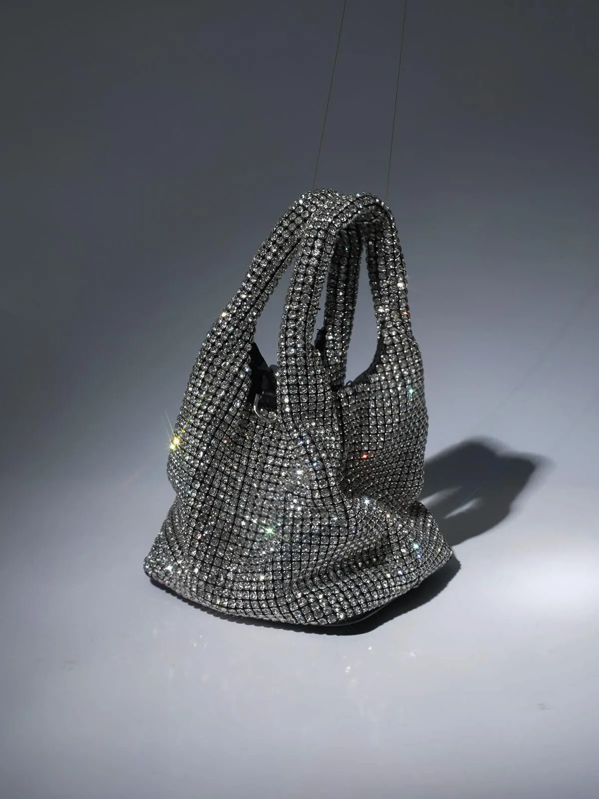 Bellatrix Crystal Bucket Bag In Silver sold by Mew Mews product image thumbnail 3
