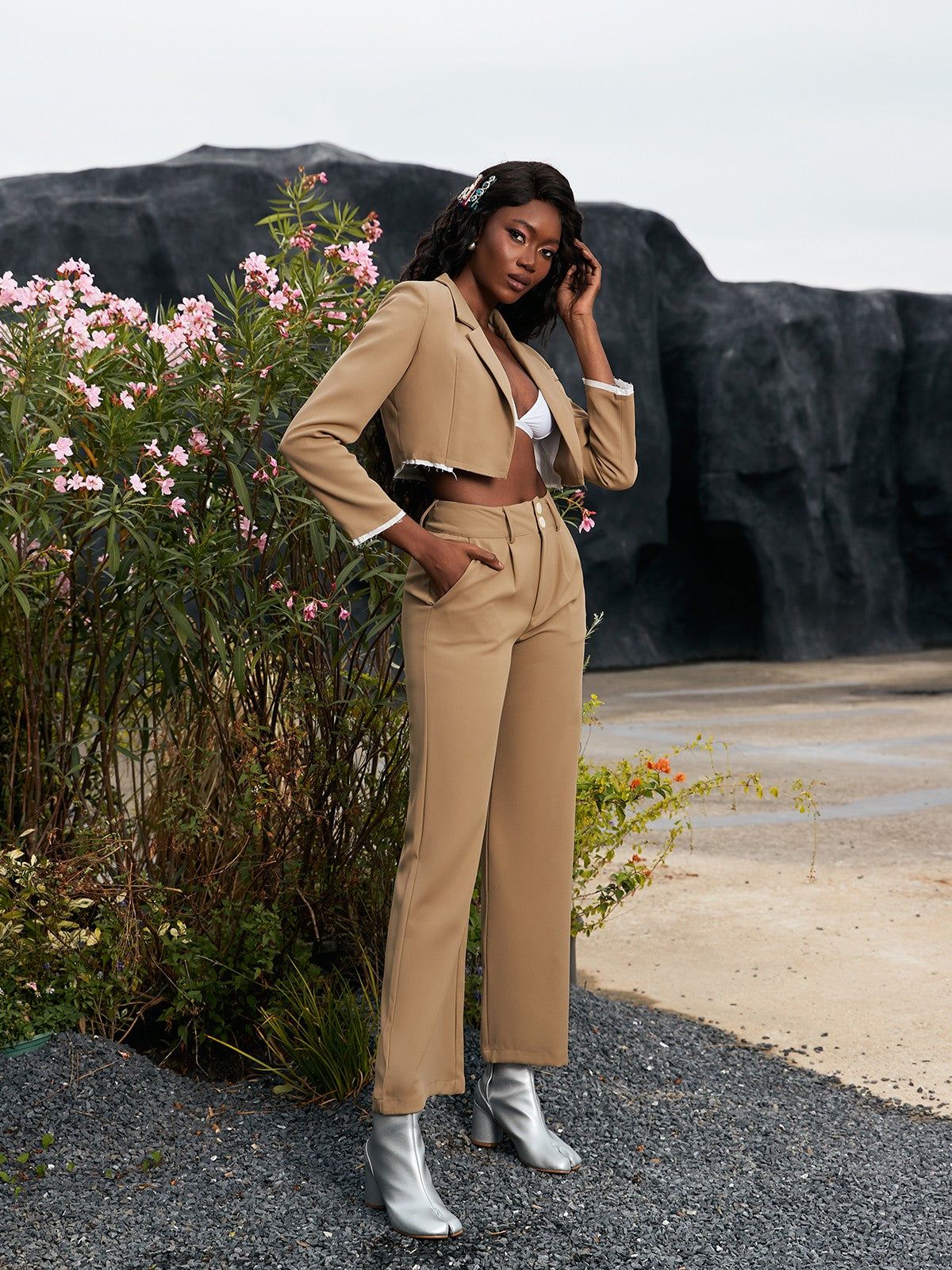 Helena Blazer Set In Khaki sold by Mew Mews product image thumbnail 4