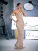 Douglas Strapless Rhinestone Maxi Dress With Gloves sold by Mew Mews