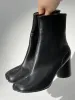 Wallon Tabi Toe Leather Boots In Black sold by Mew Mews