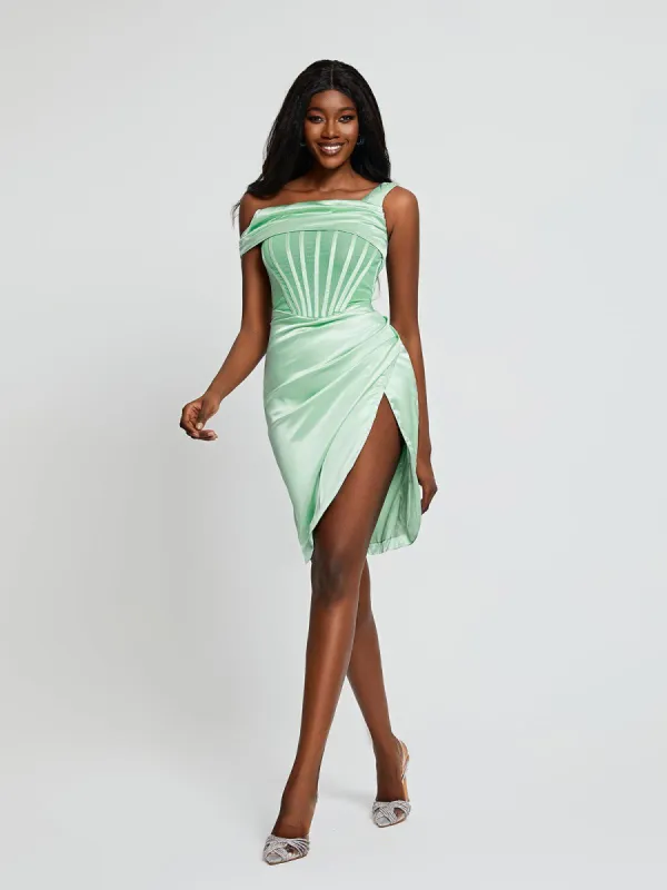 Ariella Satin Corset Dress In Mint sold by Mew Mews