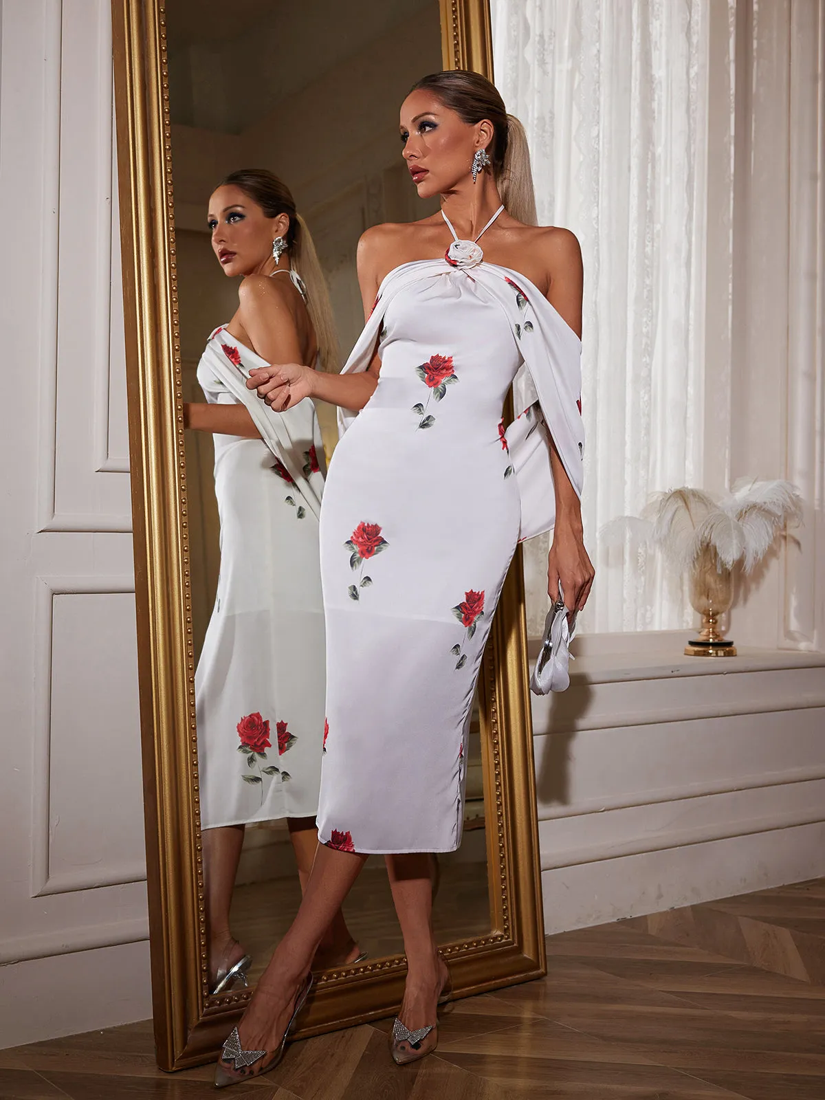 Geraldine Floral Printed Midi Dress sold by Mew Mews product image thumbnail 5