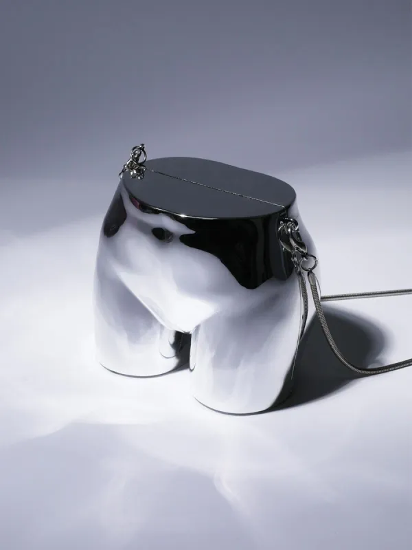 Morwenna Acrylic Butt Bag In Silver made by Mew Mews