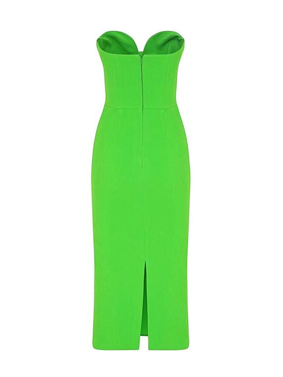 Paisleigh Strapless Ruched Bandage Dress In Green sold by Mew Mews product image thumbnail 8