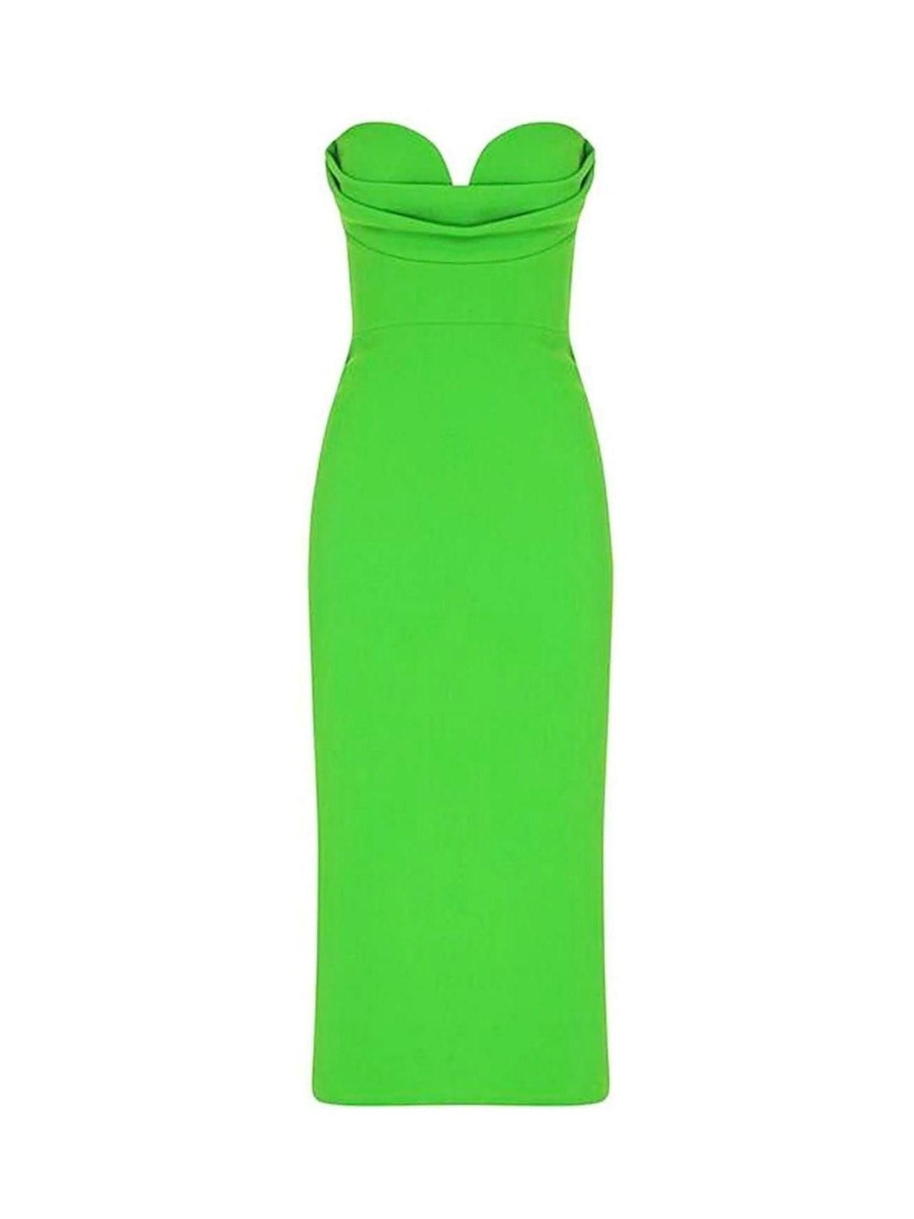 Paisleigh Strapless Ruched Bandage Dress In Green sold by Mew Mews product image thumbnail 7