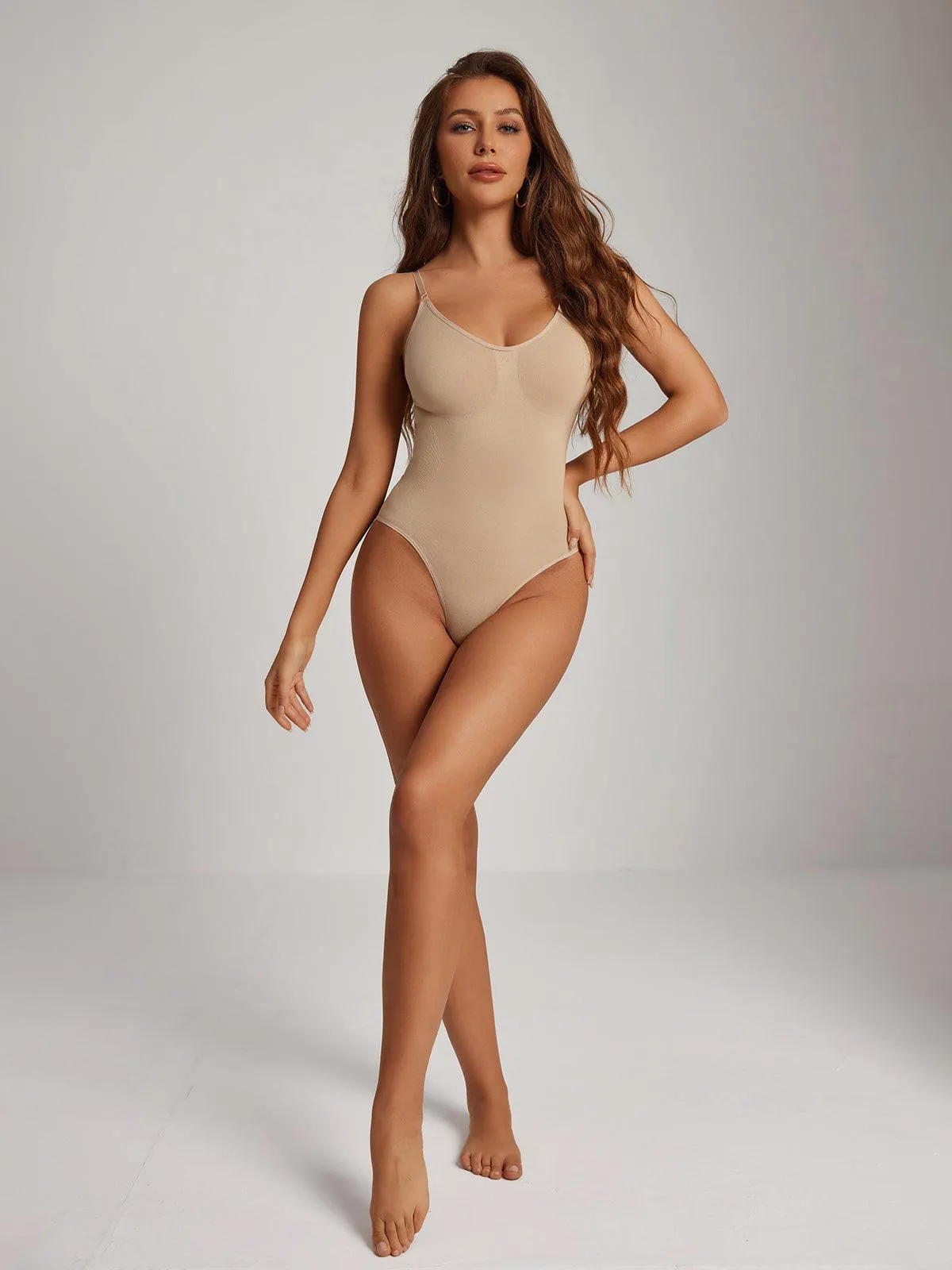 Obi Seamless Sculpt Plunge Thong Bodysuit In Nude sold by Mew Mews product image thumbnail 3