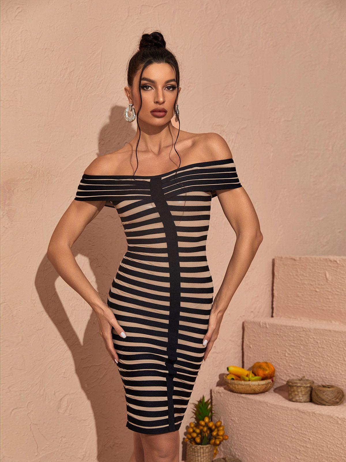 Gatlin Off Shoulder Mesh Mini Dress sold by Mew Mews product image thumbnail 5