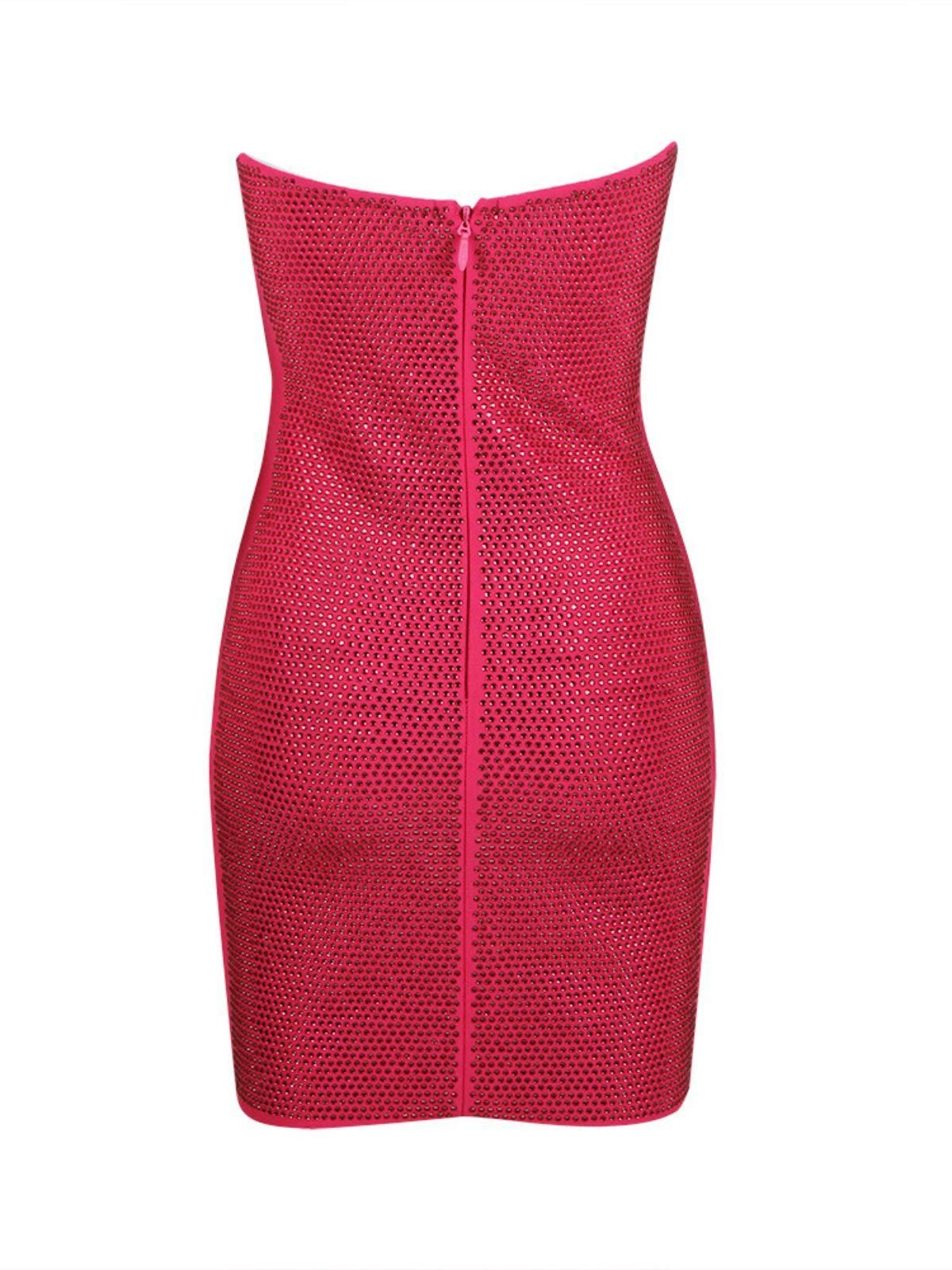 Rheya Strapless Bandage Dress In Hot Pink sold by Mew Mews product image thumbnail 8