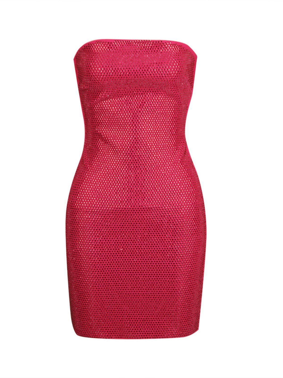 Rheya Strapless Bandage Dress In Hot Pink sold by Mew Mews product image thumbnail 7