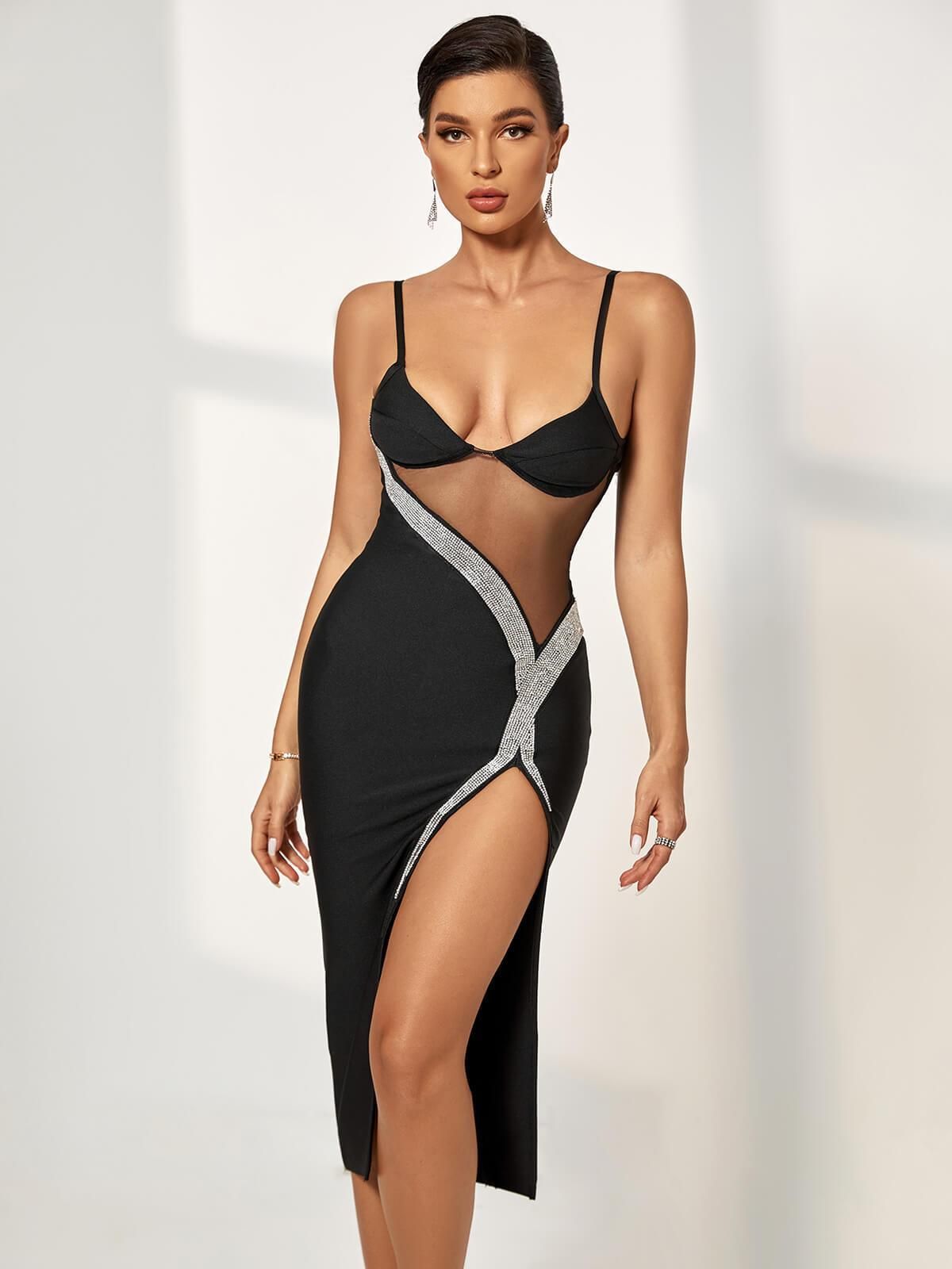 Doloras Crystal Embellished Bandage Dress sold by Mew Mews product image thumbnail 3